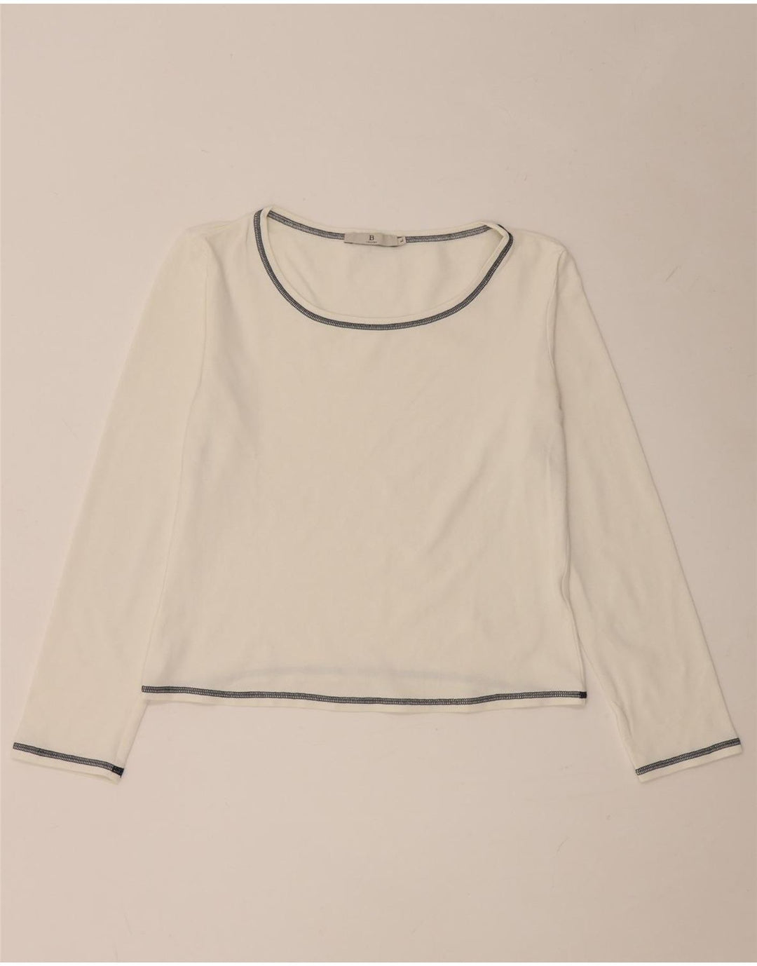 i Blues Top corto para mujer de manga larga UK 44 Grande Blanco