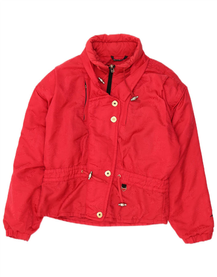 OBERMEYER Womens Ski Jacket US 10 Large Red Paisley Polyester