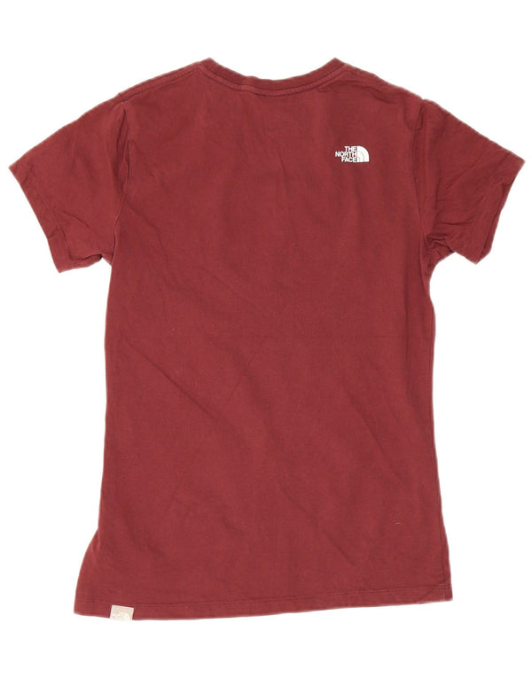 The North Face Camiseta gráfica para mujer Top UK 8 Small Borgoña Algodón