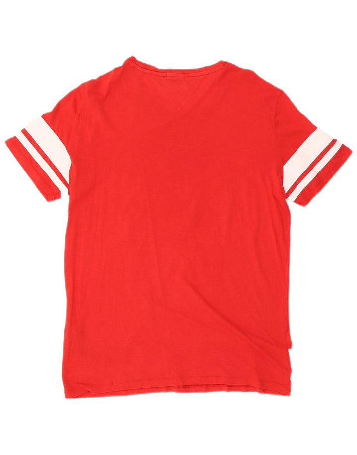 Tommy Hilfiger Camiseta gráfica para hombre Top Medium Red Cotton