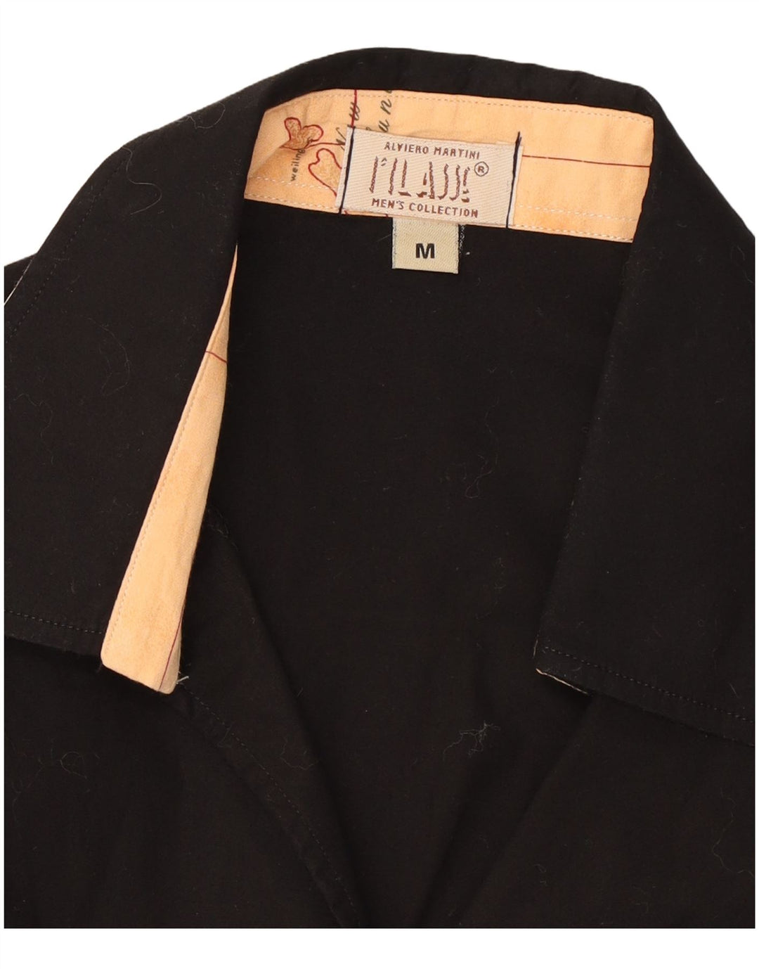 ALVIERO MARTINI Camisa de Mujer UK 12 Mediana Algodón Negro