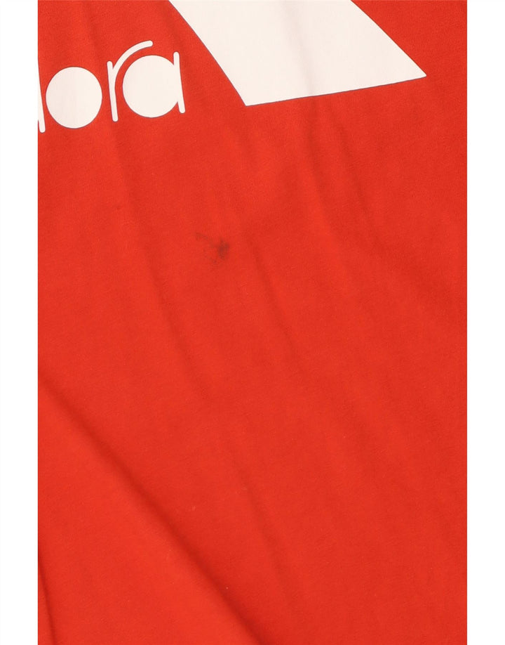 Diadora Hombre Camiseta Gráfica Top Small Rojo