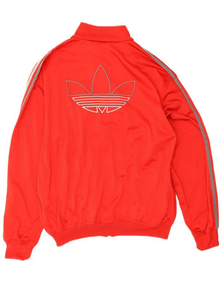 Adidas Mens Graphic Chándal Top Chaqueta Grande Poliéster Rojo