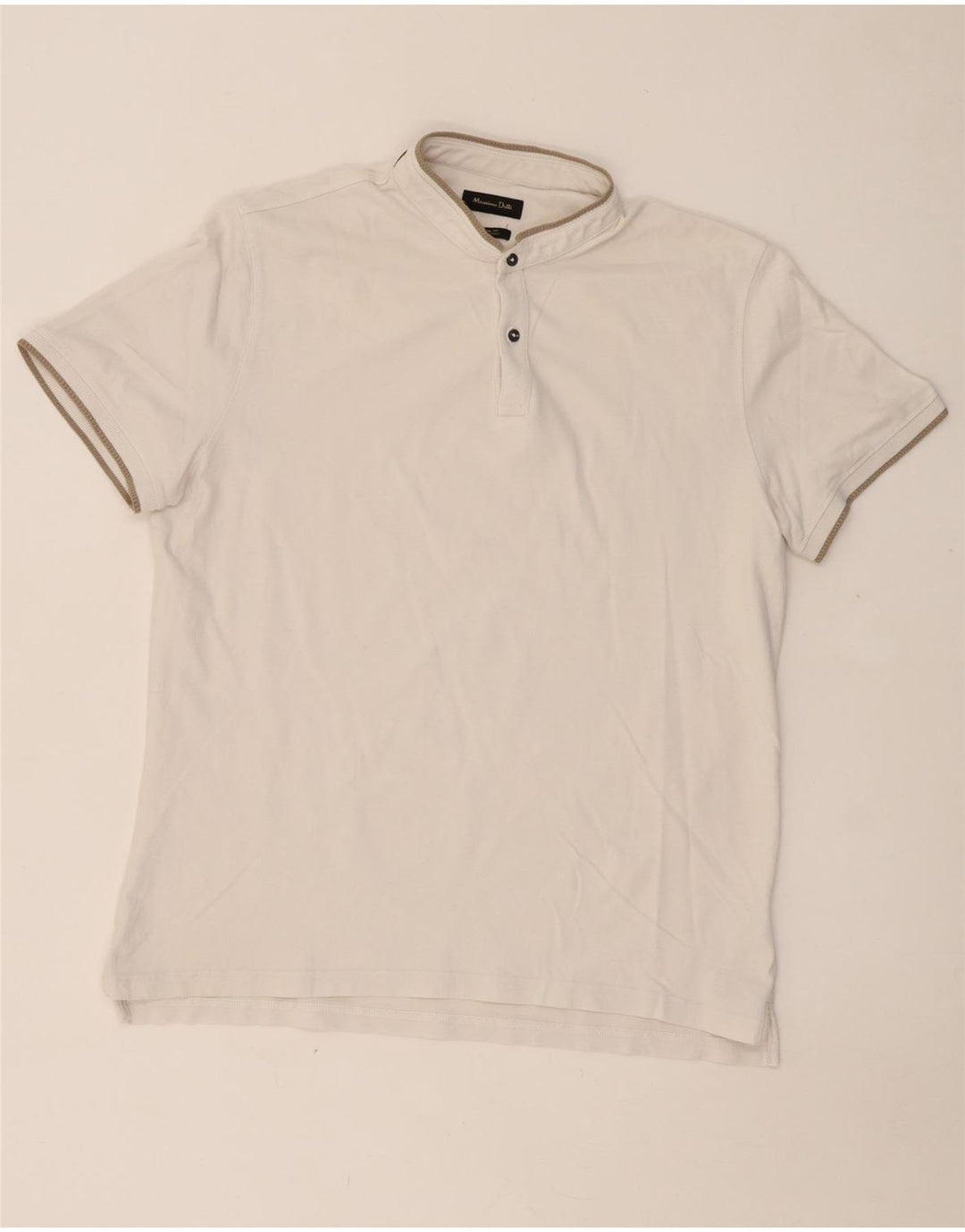 MASSIMO DUTTI Polo Casual Fit Hombre XL Blanco