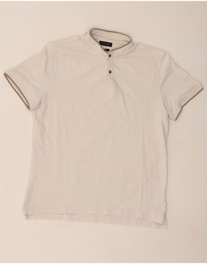 MASSIMO DUTTI Polo Casual Fit Hombre XL Blanco