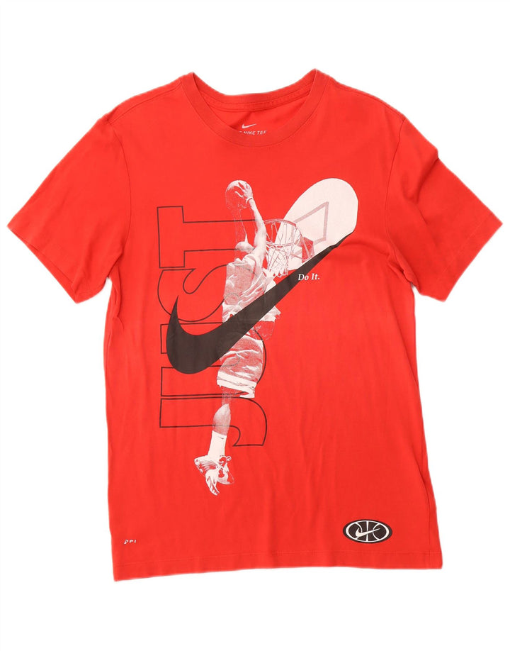 NIKE Camiseta Dri Fit Graphic para Hombre Top pequeño de algodón Rojo