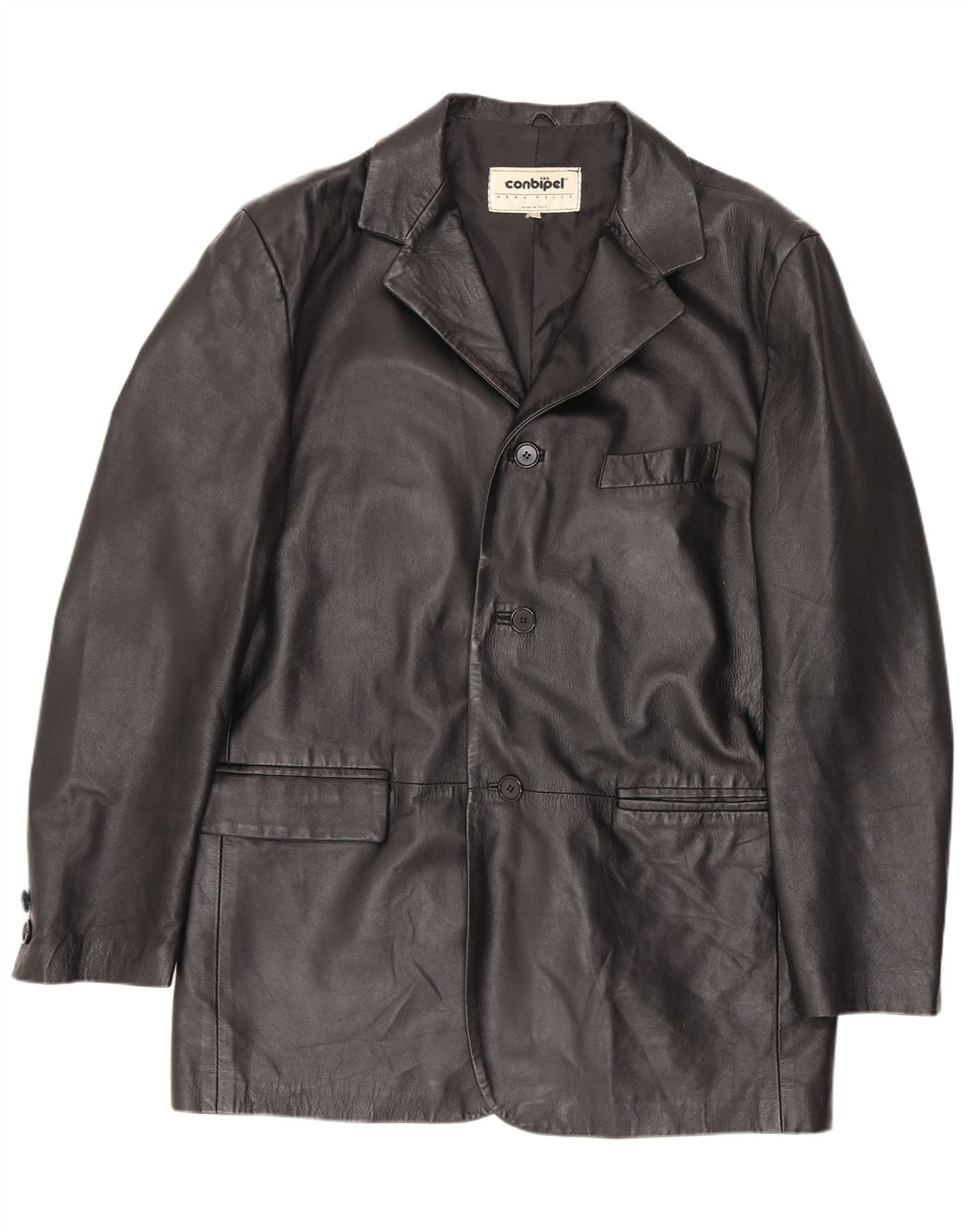 Conbipel Chaqueta de cuero para hombre IT 52 Grande Negro