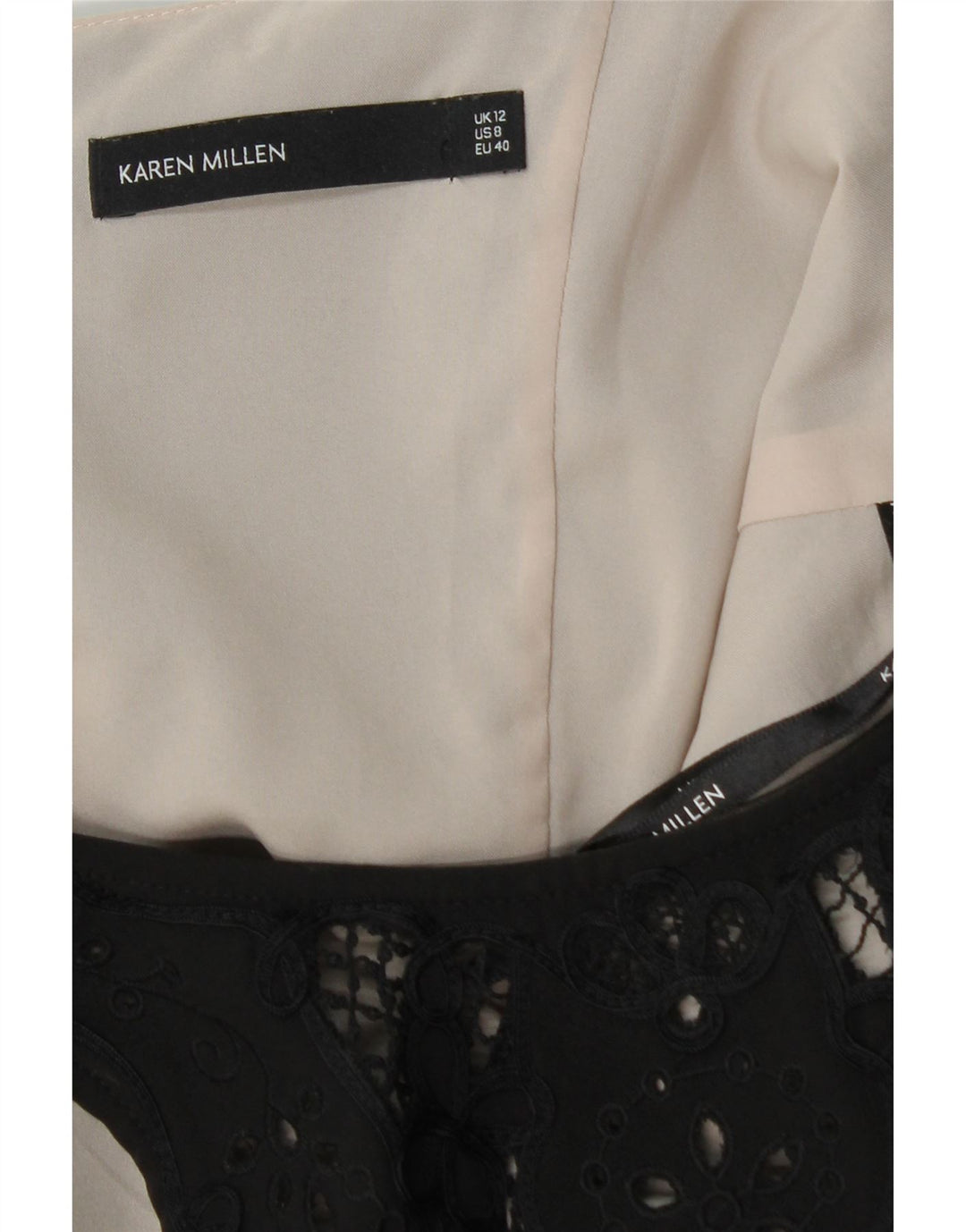 KAREN MILLEN Vestido ajustado sin mangas para mujer UK 42 Poliéster negro mediano