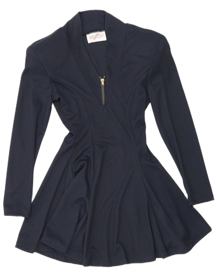 White Stuff Vestido acampanado de manga larga para mujer UK 40 Azul marino mediano