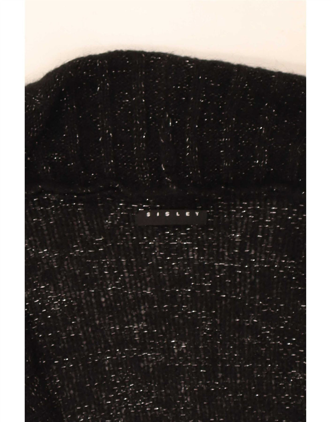 Sisley Suéter Cárdigan para Mujer UK 44 Mediano Negro Moteado