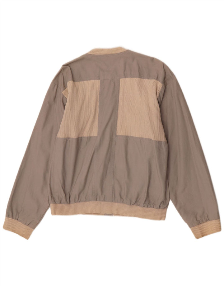 Vintage hombres bomber chaqueta Reino Unido 40 grande gris colorblock