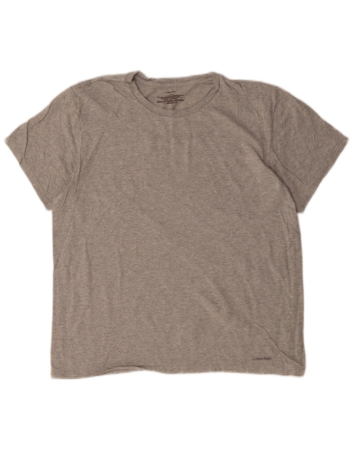 Camiseta Calvin Klein Hombre Top Algodón Gris Medio