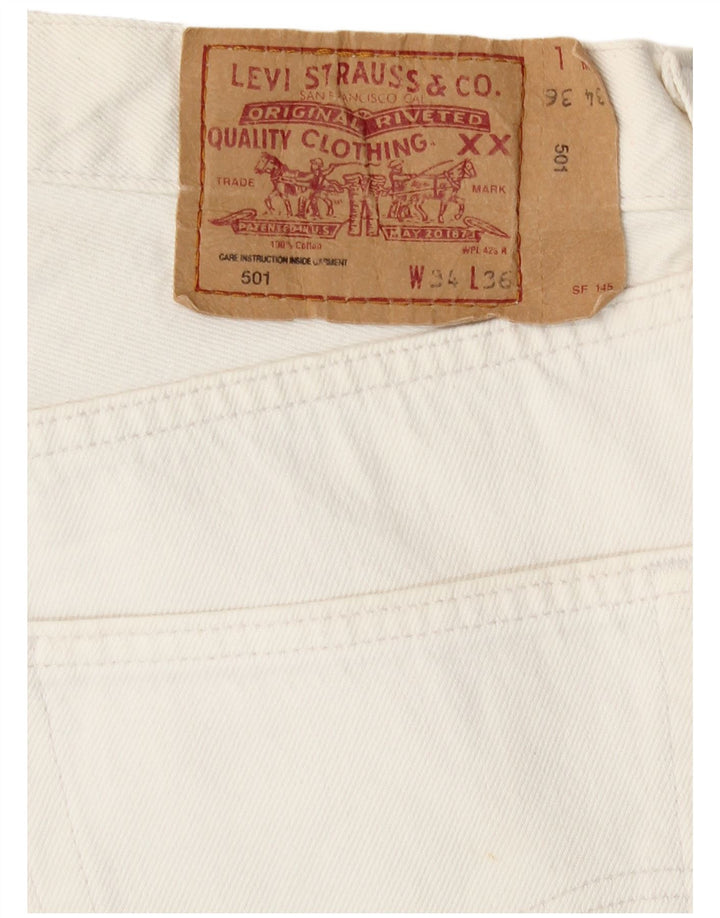 Levi's Vaqueros rectos 501 para hombre W34 L31 Algodón blanco