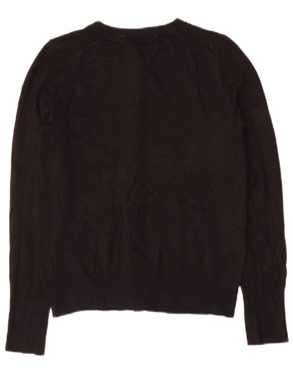 Zara Mujer Cárdigan Suéter UK 10 Small Viscosa Negra