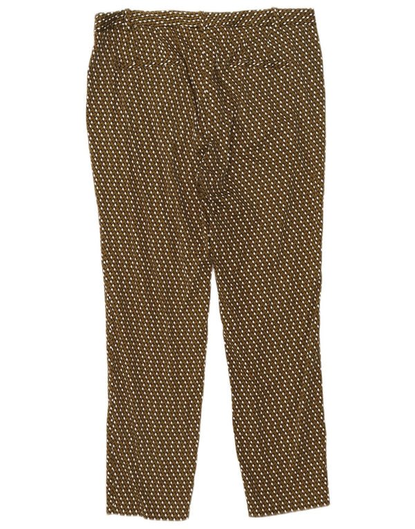 Zara Pantalón chino ajustado para mujer EU 42 Large W32 L27 Caqui Geométrico