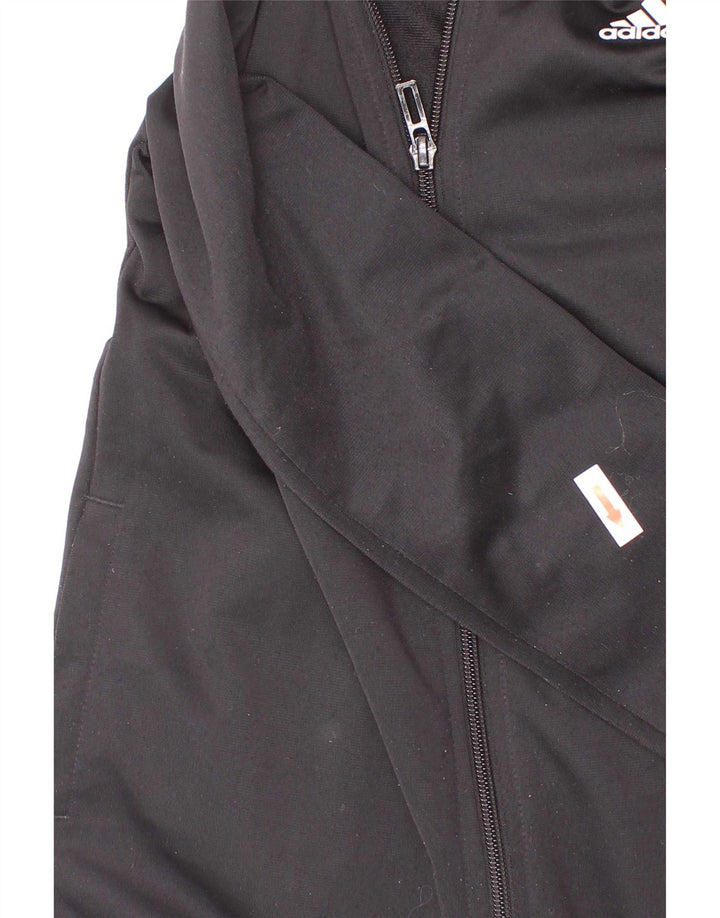 Adidas Boys Graphic Chándal Top Chaqueta 9-10 Años Negro Poliéster