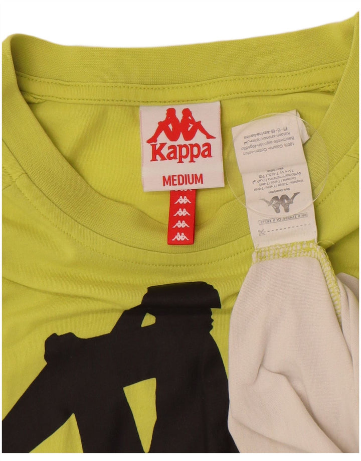 Kappa Hombre Camiseta Gráfica Top Algodón Color Block Verde Medio