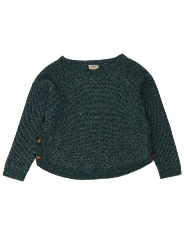FAT FACE Suéter tipo jersey con cuello barco de gran tamaño para mujer UK 10 Small Green