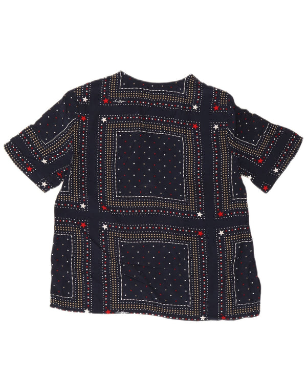 Tommy Hilfiger Blusa para Mujer Top US 6 Medio Azul Marino Manchado