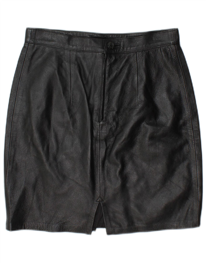 MARY ALBERT Falda de cuero para mujer IT 44 Medium W28 Cuero negro