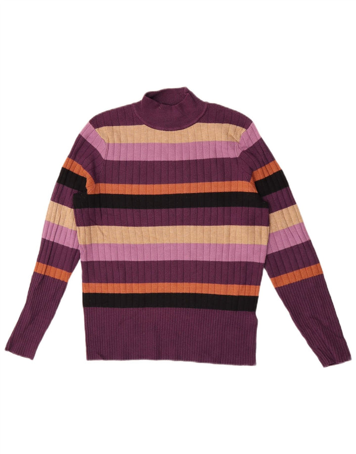 Marks & Spencer Jersey con cuello alto para mujer, talla 40, color morado mediano