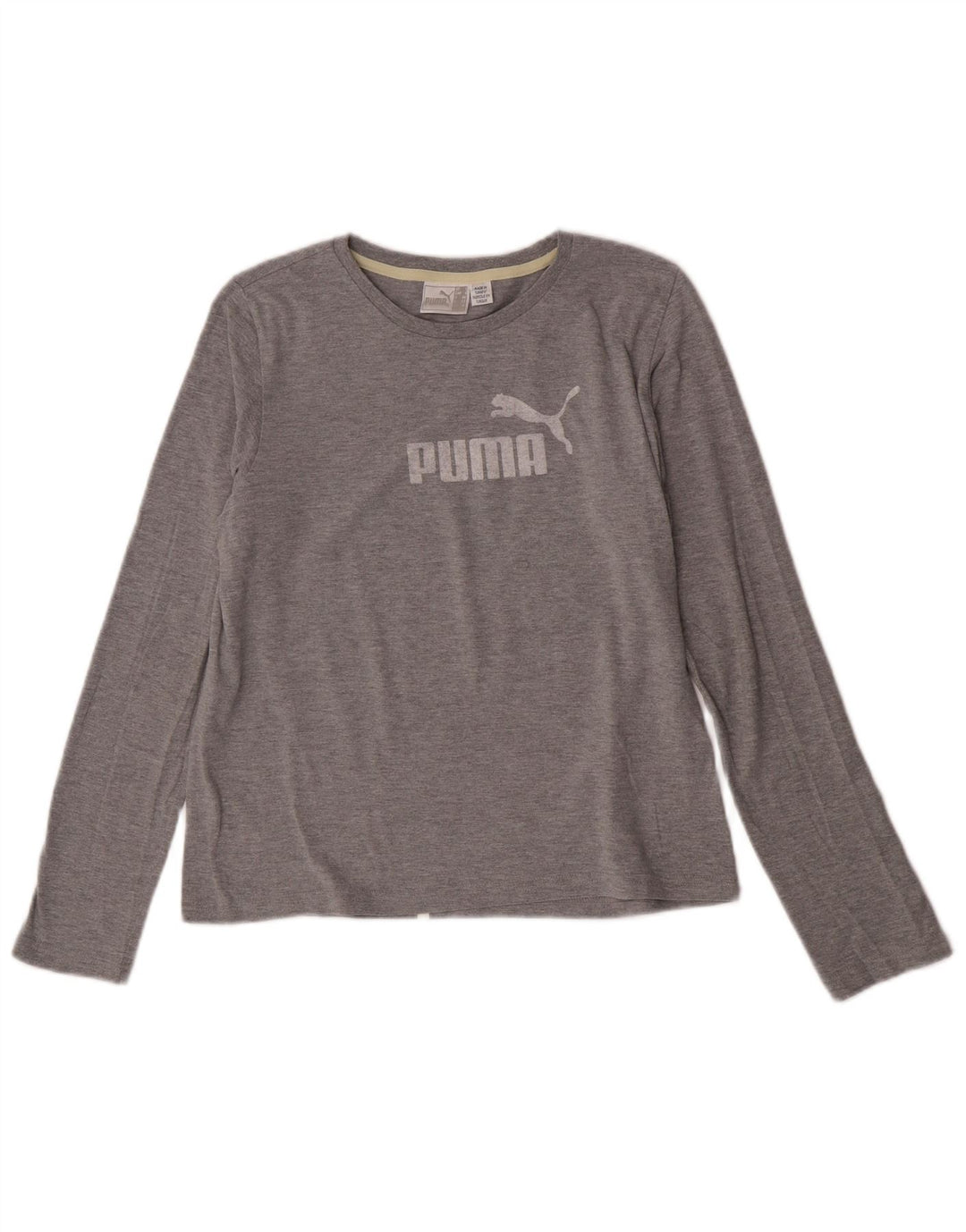 Puma Mujer Gráfico Top Manga Larga UK 14 Grande Gris