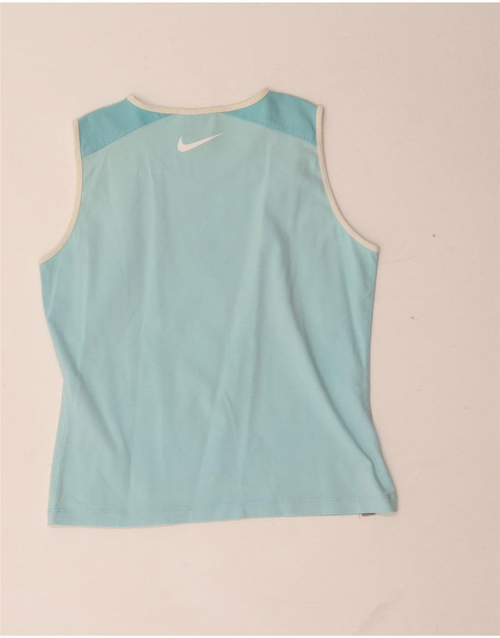 Nike Top sin mangas con gráfico corto para mujer UK 10/12 Medium Turquesa