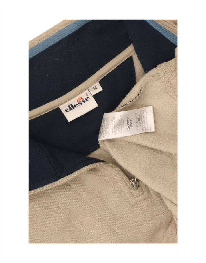 Ellesse Hombre Zip Neck Sudadera Jumper Medium Beige Poliéster