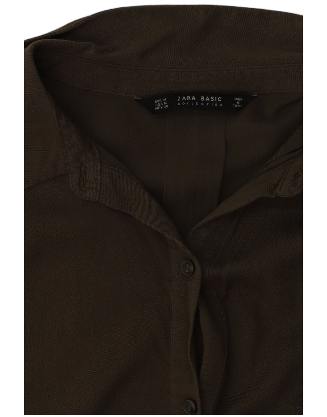 Zara Vestido camisero extragrande de manga corta para mujer UK 44 Medium Khaki