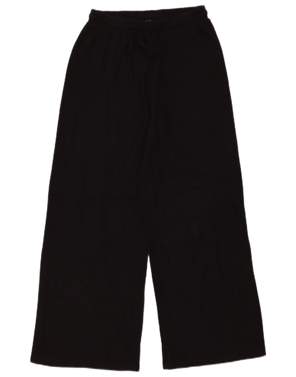 Zara Mujer Pantalones Casuales De Pierna Ancha Medianos W28 L30 Algodón Negro