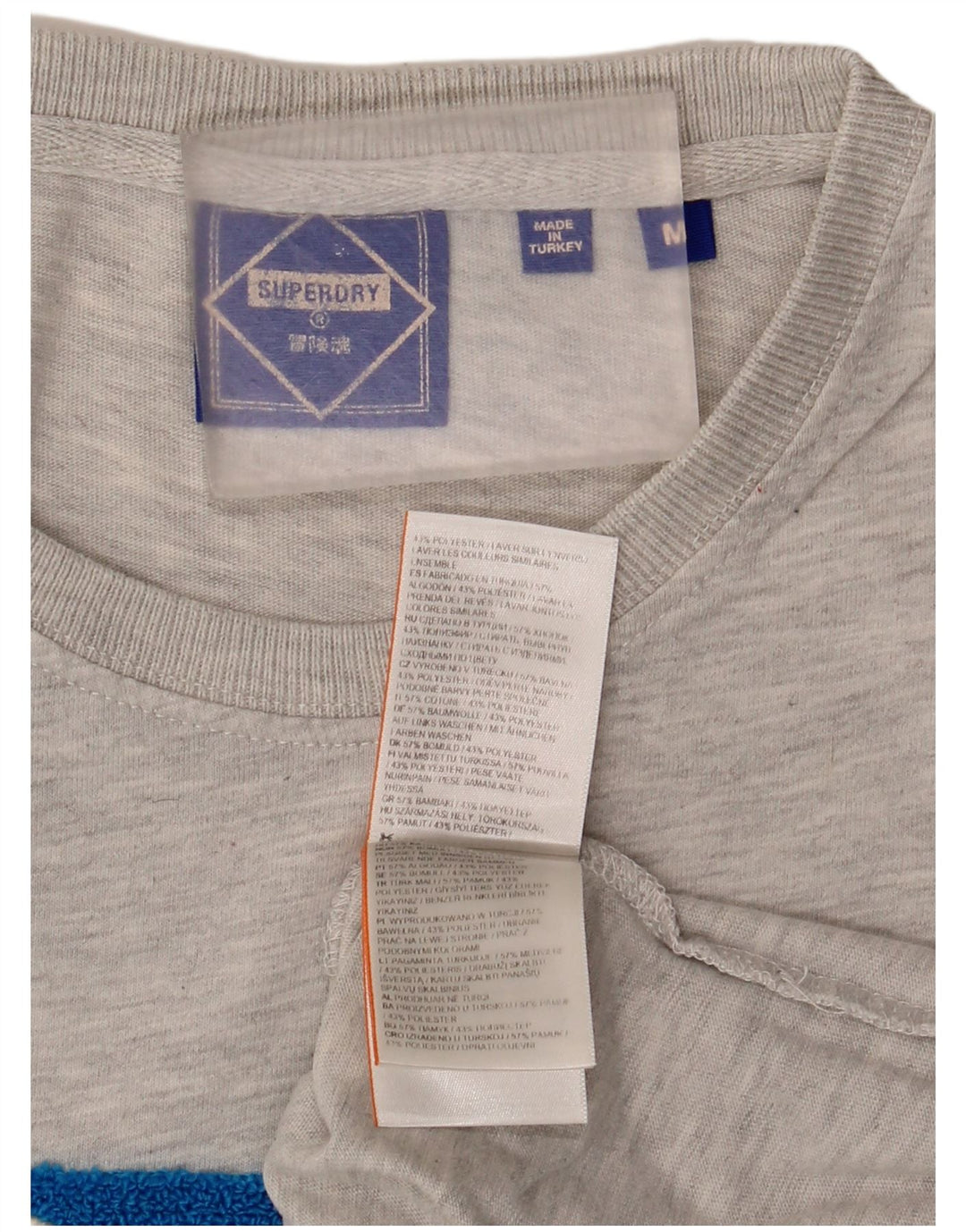 Superdry Camiseta estampada de algodón moteado en gris medio para hombre