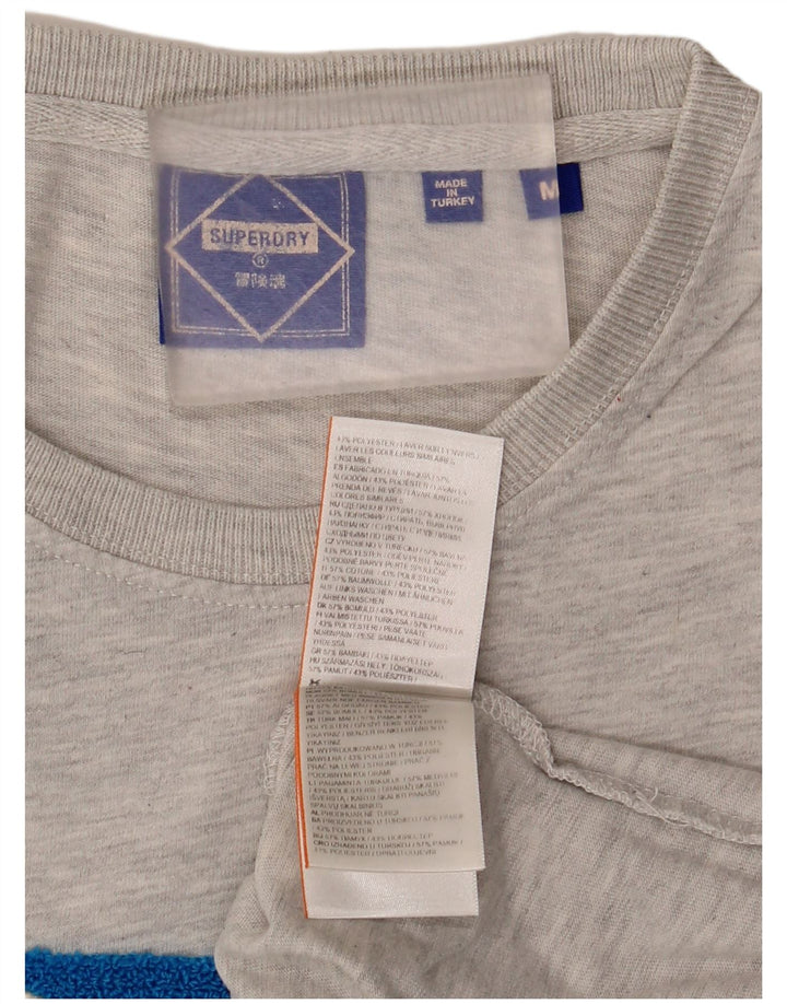 Superdry Camiseta estampada de algodón moteado en gris medio para hombre