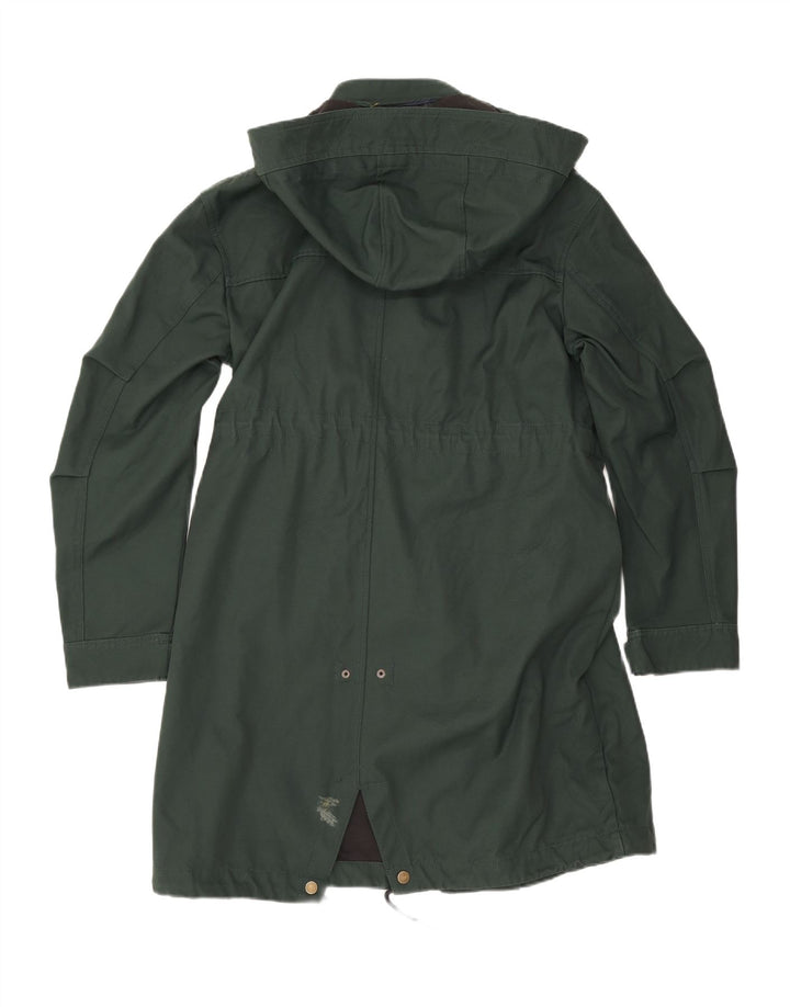Zara Mens Chaqueta Parka Con Capucha UK 36 Small Verde