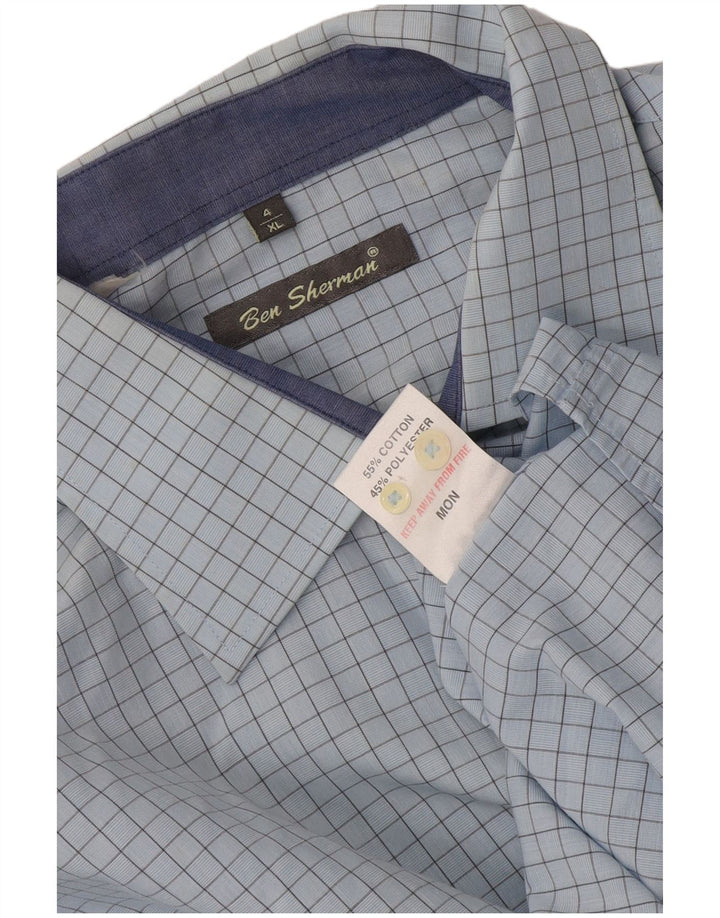 Ben Sherman Camisa formal para hombre XL Algodón a cuadros azules