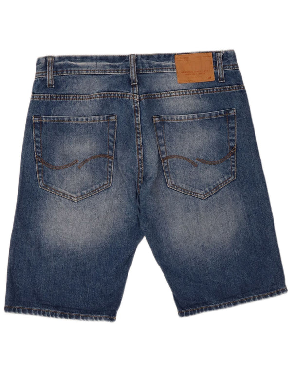 Jack & Jones Mens Shorts De Mezclilla Medio W32 Algodón Azul