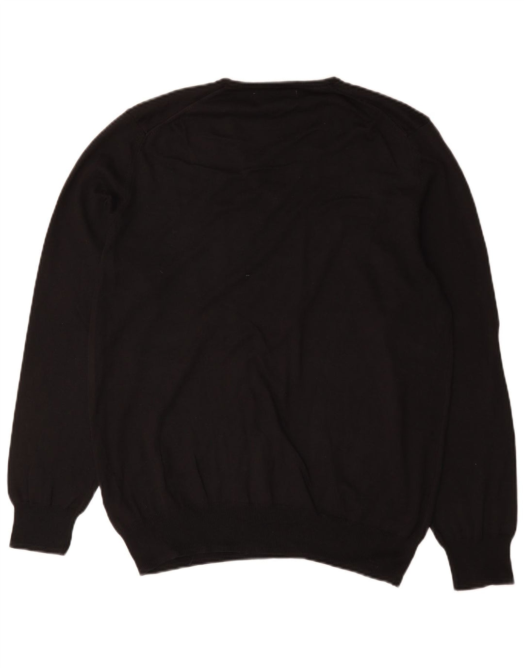 Zara Hombre Jersey Con Cuello En V Jersey Grande Algodón Negro