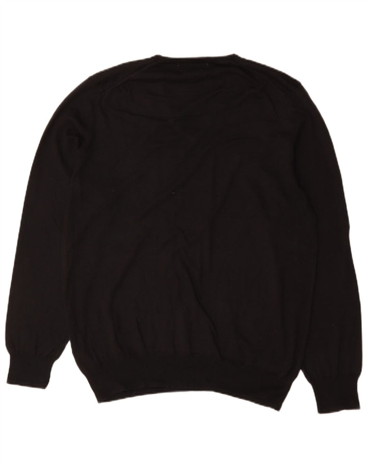 Zara Hombre Jersey Con Cuello En V Jersey Grande Algodón Negro
