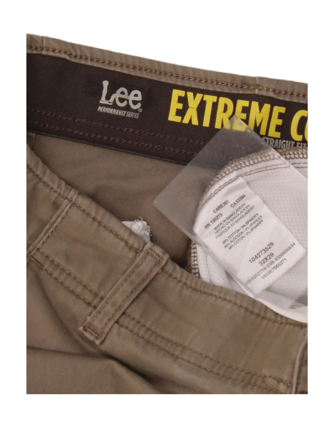 LEE Pantalones chinos rectos Extreme Comfort para hombre W32 L29 Algodón beige