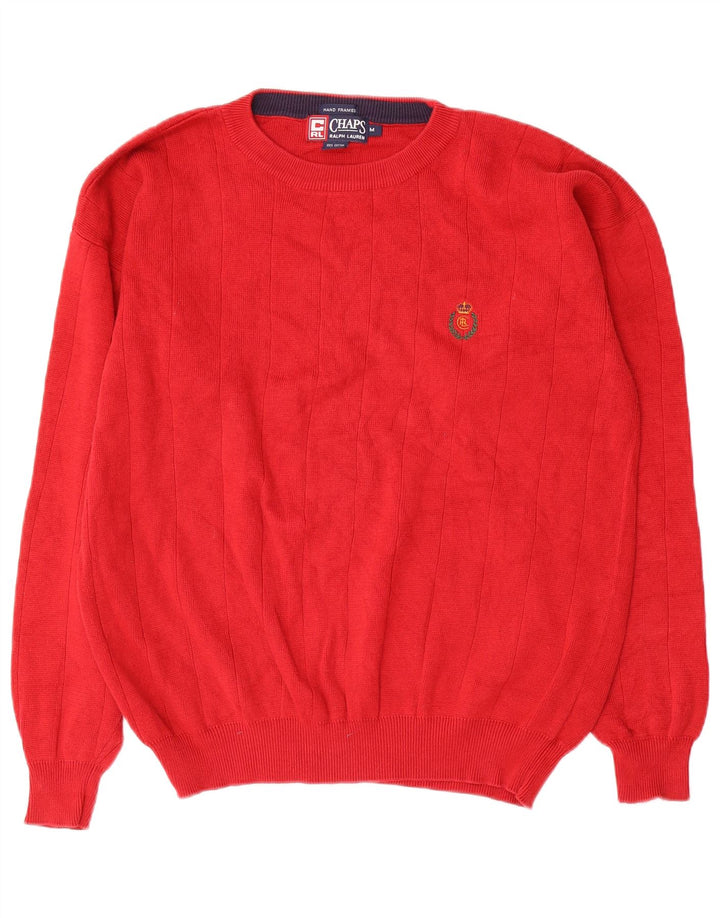 Chaps Ralph Lauren - Jersey de cuello redondo para hombre, color rojo medio, algodón