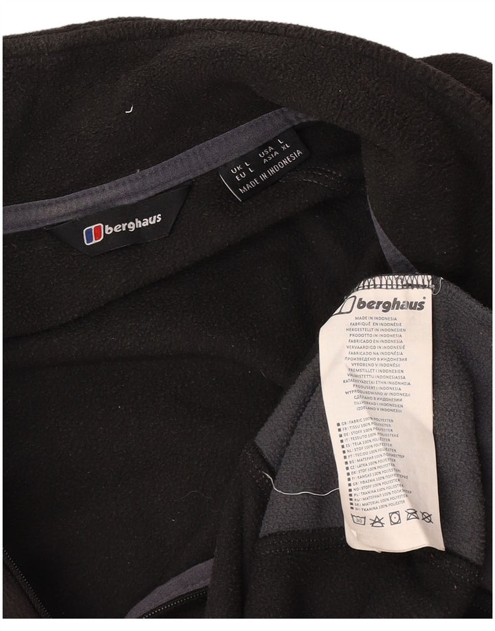 Berghaus Hombre Jersey De Forro Polar Con Cremallera Y Cuello Grande Poliéster Color Block Negro