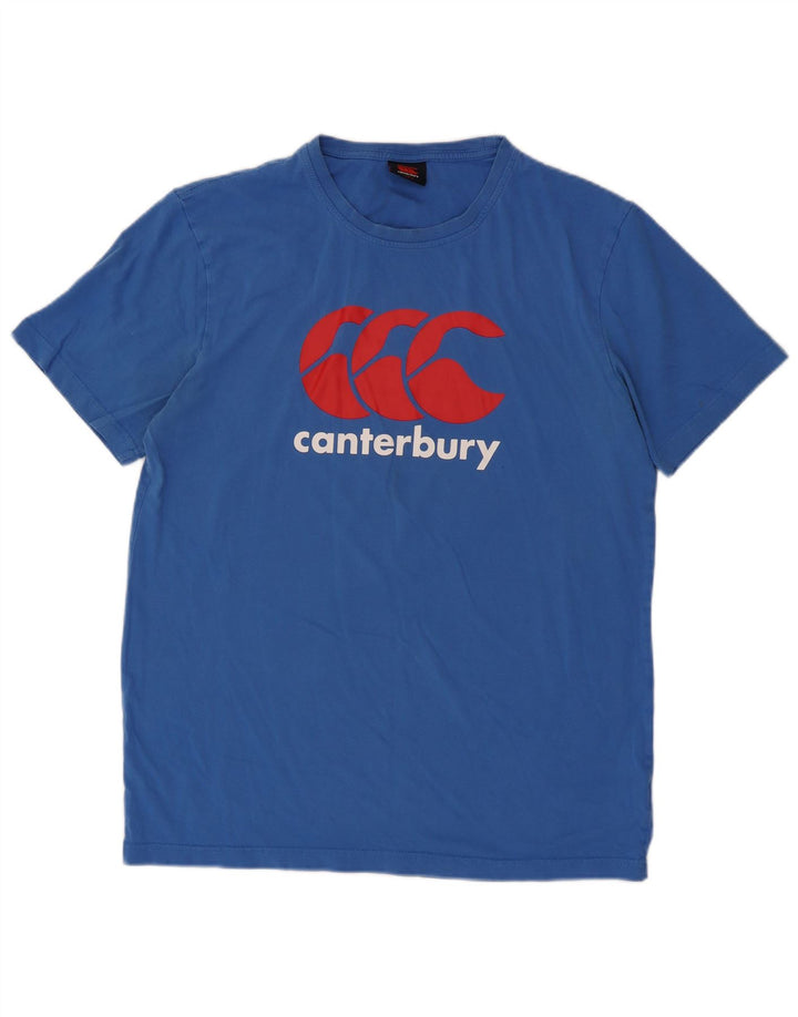 Canterbury - Camiseta gráfica para hombre, talla grande, algodón azul
