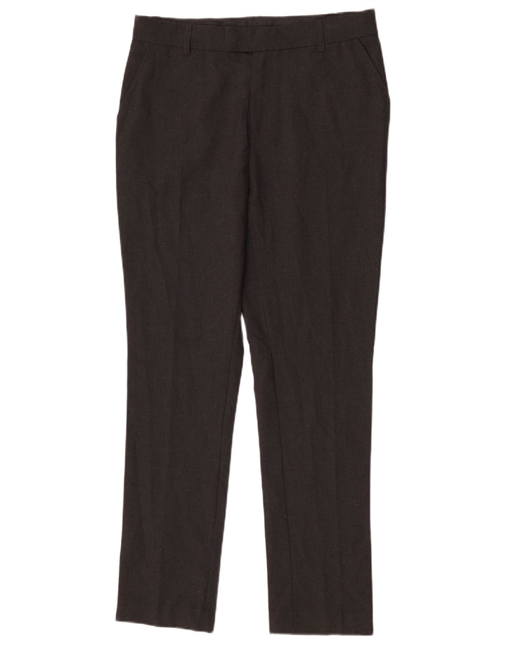 Marks & Spencer Pantalones de traje ajustados para niños 14-15 años W29 L29 Poliéster gris