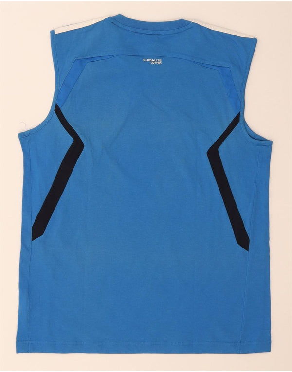 Adidas Hombre Climalite Chaleco Top Grande Azul Colorblock Algodón