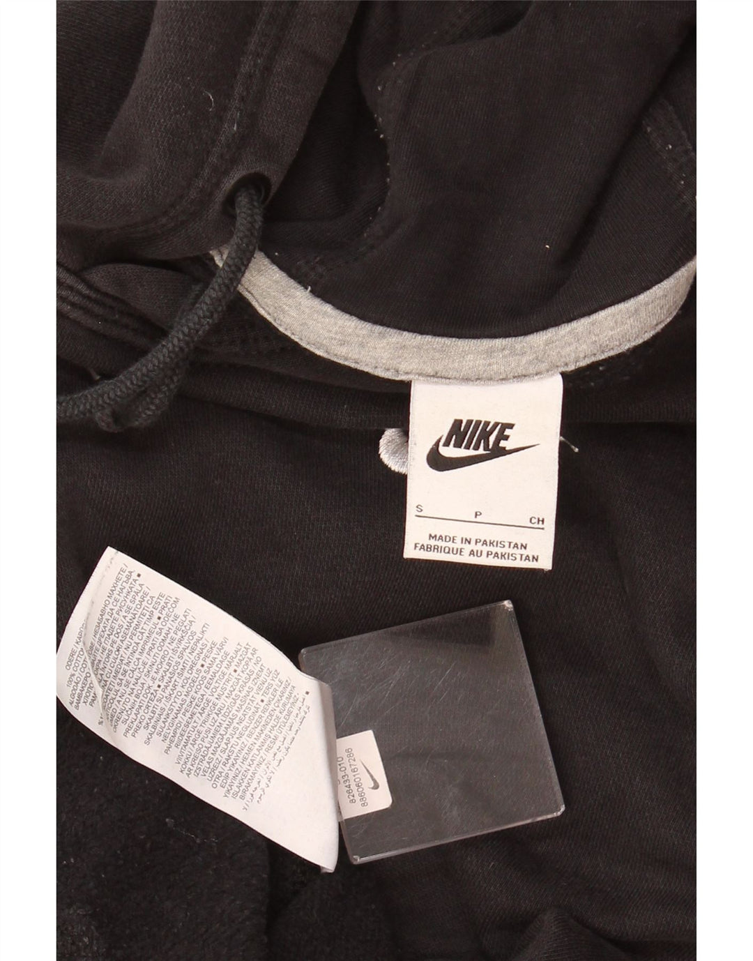 NIKE Jersey con capucha para hombre, talla pequeña, algodón negro