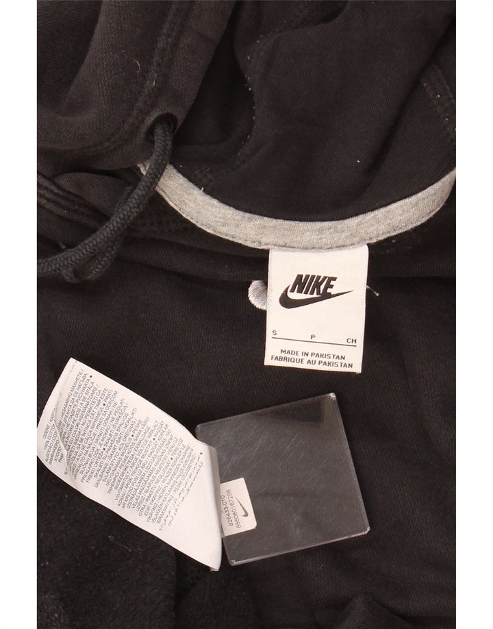 NIKE Jersey con capucha para hombre, talla pequeña, algodón negro