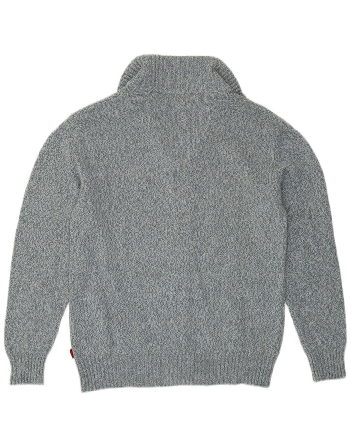 KAPPA Womens Cardigan Sweater Large Blue Flecked Wool