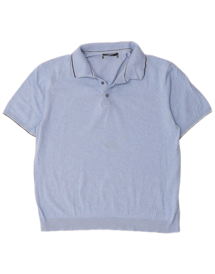 Marks & Spencer Polo para hombre de algodón azul medio
