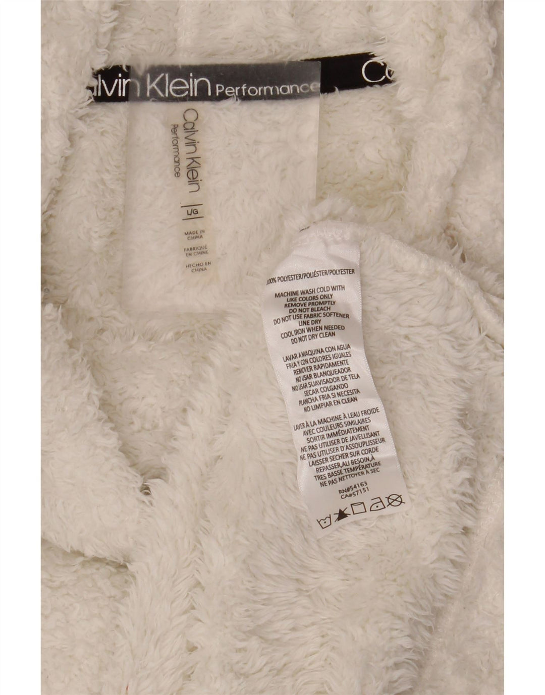 Calvin Klein Jersey de forro polar extragrande con cuello vuelto para mujer UK 46 Grande Blanco