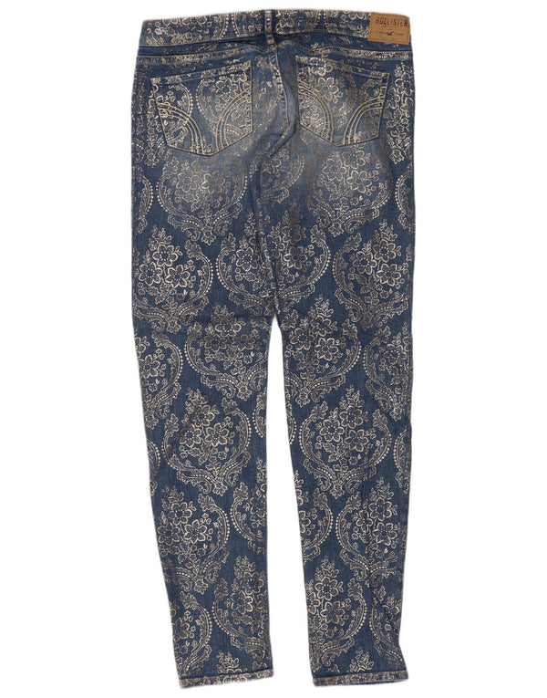 Hollister Jeans Ajustados para Mujer US 7 Medium W28 L33 Algodón Paisley Azul