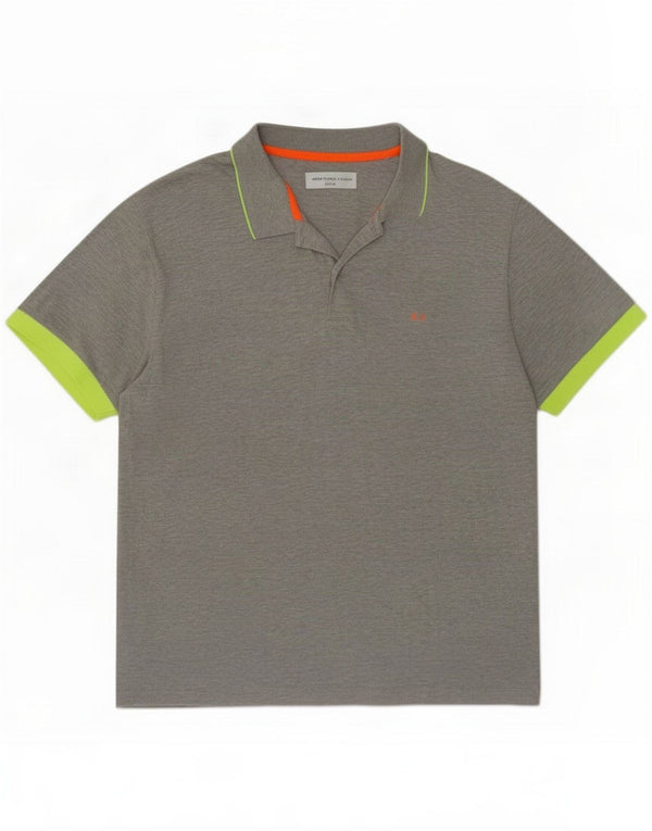 Sun68 Mens Polo Shirt XL Grey Cotton
